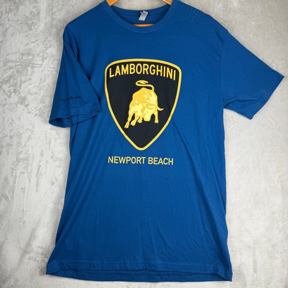 Lamborghini Newport Beach‎ Blue Graphic T-Shirt Mens Large Next Level Apparel